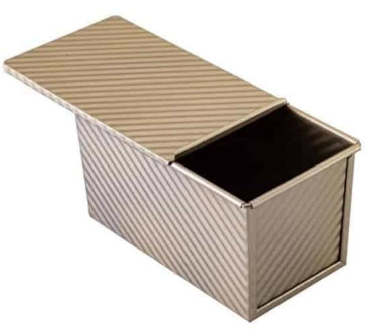 תבנית לחם זהב עם מכסה 21x12x11 ס"מ