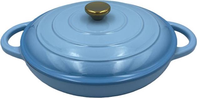 מחבת 2 ידיות יציקת ברזל ציפוי אמייל CutterPeeler 30cm