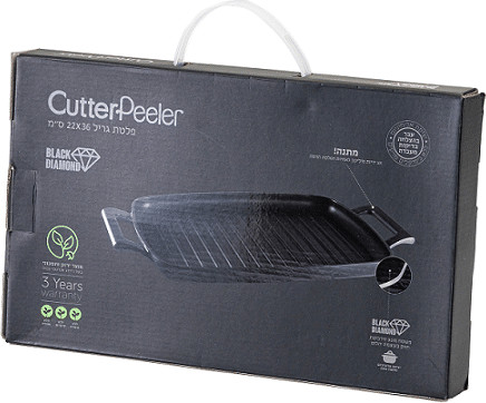 פלטת גריל 36X22 אינדוקציה CutterPeeler Black Diamond
