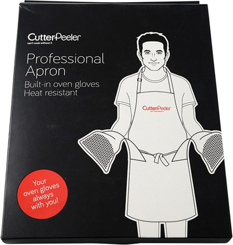 סינר שלם עם כפפות שחור/ לבן CutterPeeler