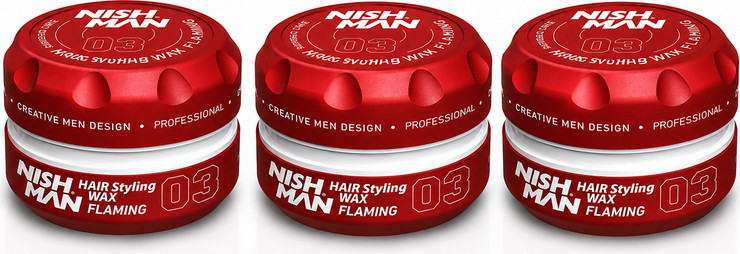 מארז שלישייה NISHMAN 03 Flaming Hair Styling Wax – ווקס עיצוב מקצועי לאחיזה חזקה