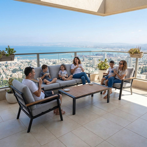 מערכת ישיבה אלומיניום אפור פחם דגם Montana מונטנה
