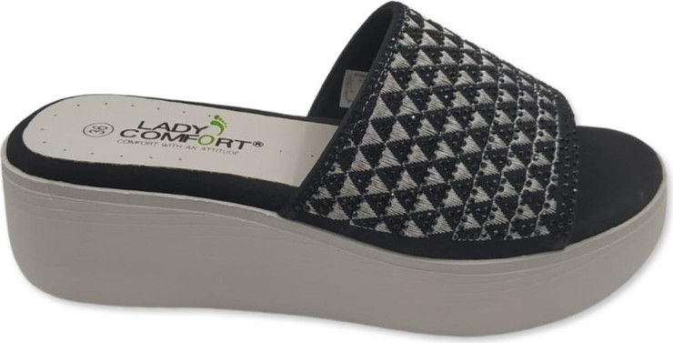 כפכף פלטפורמה לנשים בצבע שחור מבית  LADY COMFORT
