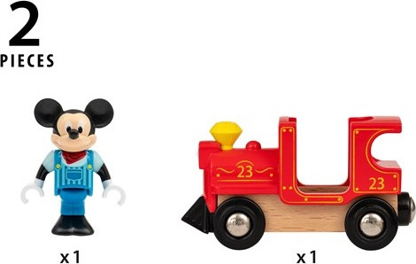 בריו רכבת אדומה על מסלול עם דמות דיסני, מיקי מאוס 32282 - Brio