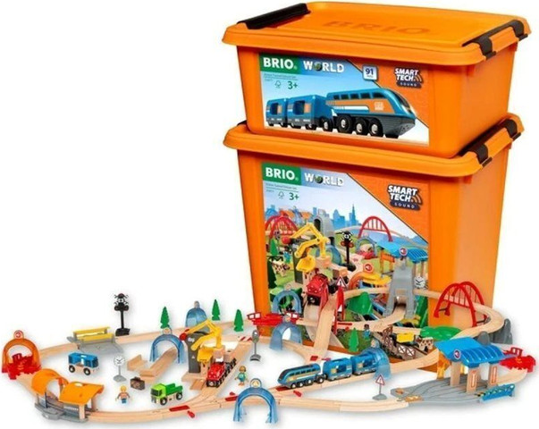 מסלול רכבת עם מנהרה 91 חלקים (עם מערכת קול חכמה) 33977 - Brio