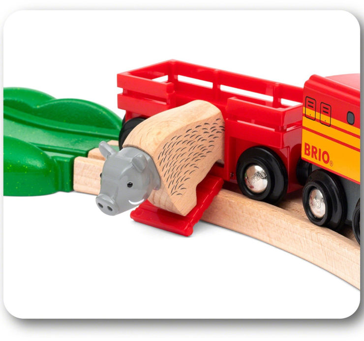 סט רכבת מסע מעגלית עם גשר ומנהרה + 3 חיות נורדיות 26 חלקים 33988