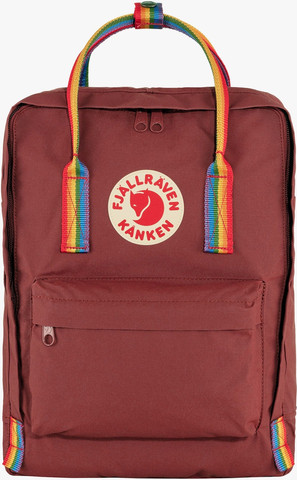 Fjallraven Kanken Rainbow - תיק גב קאן קן 16 ליטר בצבע אדום עם רצועות בצבעי קשת בענן