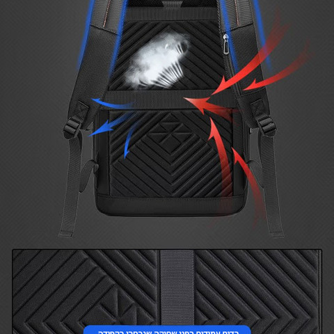 תיק גב The Noir Edge 20L למחשב 17 אינץ' עם יציאת USB מבית כאמל מאונטין - שחור