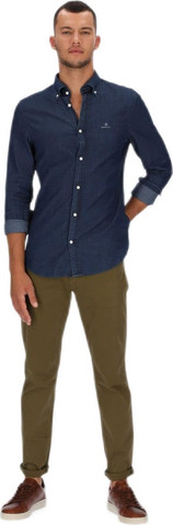 חולצה מכופתרת Gant לגברים Slim Indigo BD
