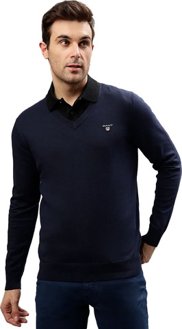 סוודר צווארון וי Gant לגברים גזרת Regular Fit