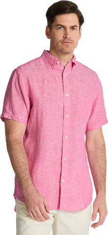 חולצה מכופתרת פשתן שרוול קצר Gant גזרת Regular Fit