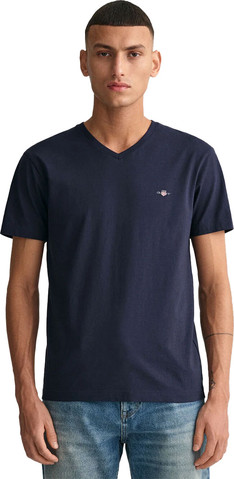 טי שירט Gant לגברים צווארון וי גזרת Slim Fit