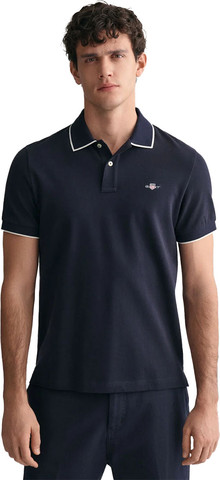 חולצת פולו Gant לגברים דגם Framed Tipped Piqué
