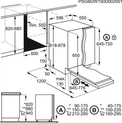 מדיח כלים אינטגרלי מלא 14 מע' AEG FSB52917Z ProIntensive AirDry