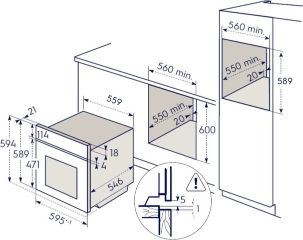 תנור בנוי - 71 ליטר Electrolux אלקטרולוקס Borderless Design EOH64239X