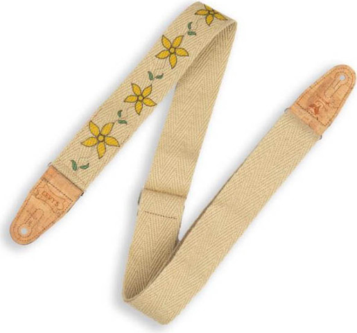 רצועה לגיטרה "2  MH8P-011 Hemp Webbing Yellow Flowers