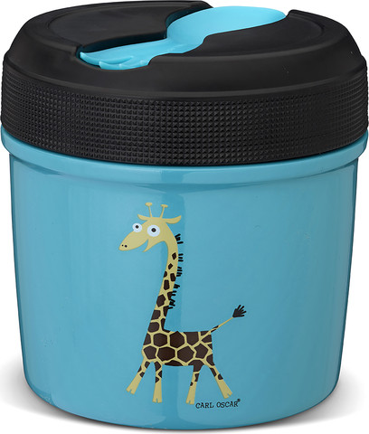 צנצנת שומרת חום למזון - 0.5 ליטר - TEMP LunchJar Turquoise-Giraffe