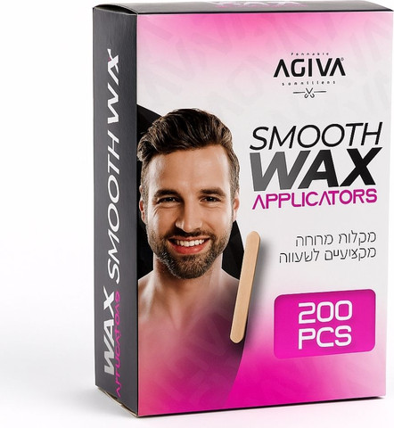 200 שפדלים צרים מעץ למריחת שעווה מבית Agiva
