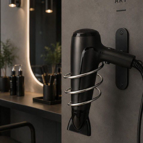 מתקן למייבש שיער לקיר BarberPro W-DC001 כסוף
