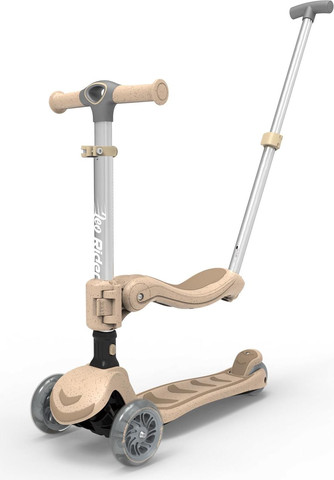 LEO Rider 3in1 – קורקינט 3 ב-1 לילדים עם מושב מתקפל ומוט דחיפה | כסף