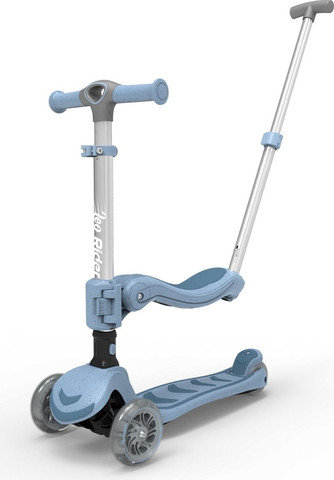 LEO Rider 3in1 – קורקינט 3 ב-1 לילדים עם מושב מתקפל ומוט דחיפה | כסף