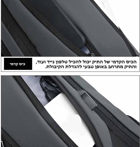תיק גב Voltra™ ProX מבית כאמל מאונטיין – 35 ליטר, מתאים למחשב נייד בגודל 15.6 אינץ' - אפור