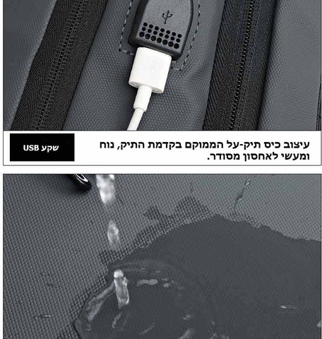 תיק גב Voltra™ ProX מבית כאמל מאונטיין – 35 ליטר, מתאים למחשב נייד בגודל 15.6 אינץ' - אפור
