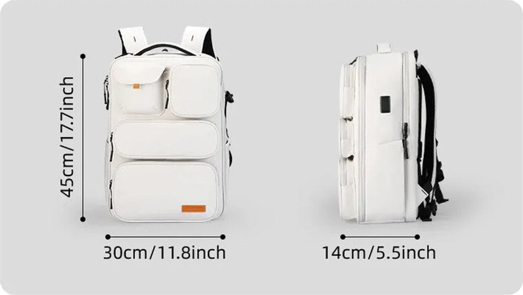 תיק גב RoamPack Edge למחשב 17 אינץ' עם יציאת USB מבית כאמל מאונטין - אפור