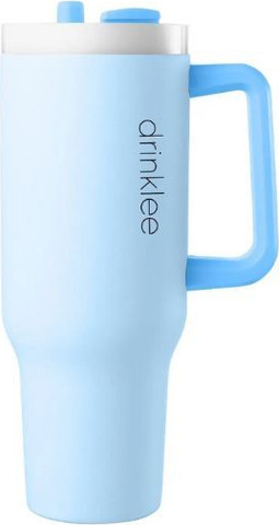 Drinklee המקורי - כוס תרמית ענקית 1.2 ליטר לשתייה חמה וקרה צבע תכלת