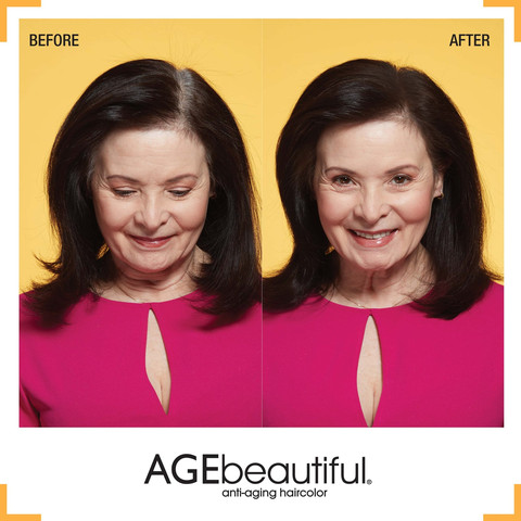 ספרי צבע שיער זמני לכיסוי שורשים AGEbeautiful - חום כהה 72 מ"ל