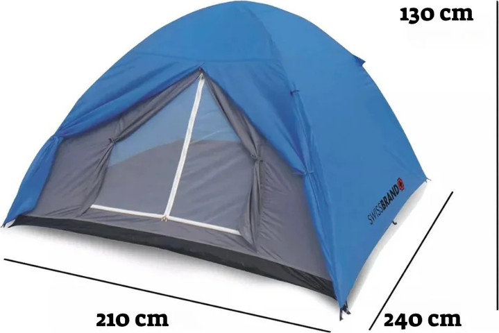אוהל קמפינג 4 אנשים - 2 עונות מבית SWISSBRAND  דגם CLASSIC TENT כחול