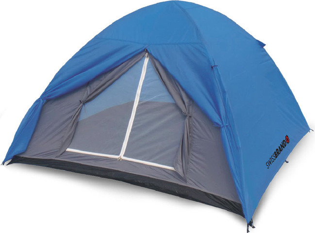 אוהל קמפינג 4 אנשים - 2 עונות מבית SWISSBRAND  דגם CLASSIC TENT כחול