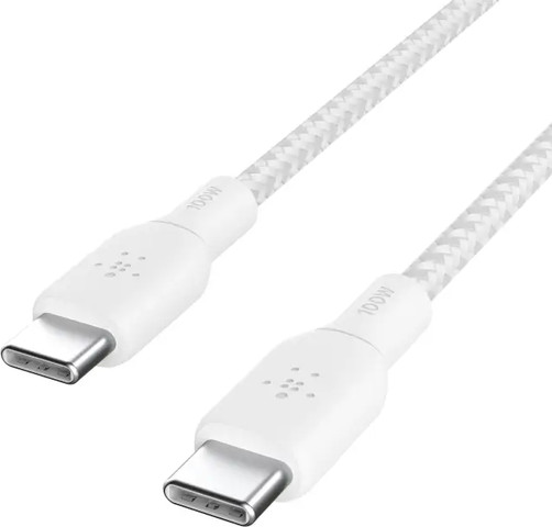 כבל USB-C ל- USB-C סיליקון קלוע BOOST CHARGE 'מ3 בחרו צבע לבן
