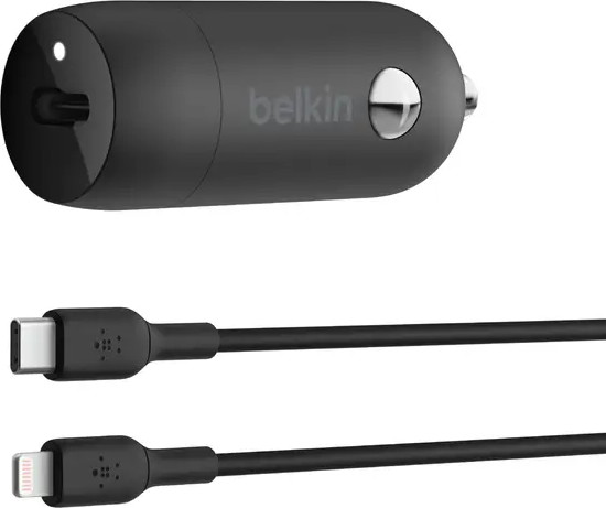 מטען מהיר לרכב BOOST CHARGE 30W USB-C PD עם כבל USB-C ל-Lightning CCA004bt1MBKB5