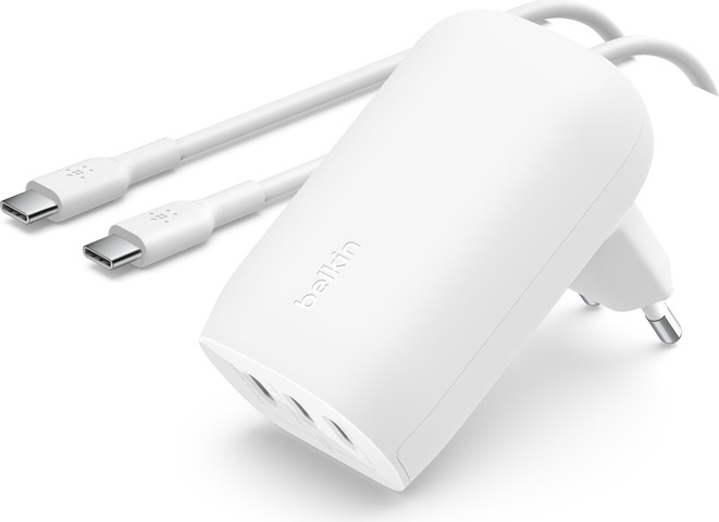 מטען קיר 3 יציאות Belkin BoostCharge USB-C PPS 67W לבן