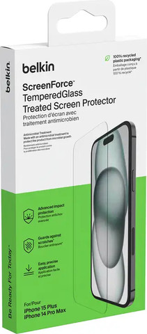 מגן מסך TemperedGlass ל- iPhone 15 Plus/14 Pro Max דגם OVA136zz שקוף