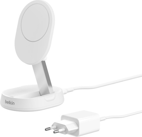 מעמד טעינה אלחוטי למוצרי Belkin Mag Safe Apple בלקין BoostCharge Pro לבן