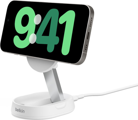 מעמד טעינה אלחוטי למוצרי Belkin Mag Safe Apple בלקין BoostCharge Pro לבן