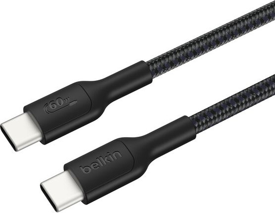 כבל גיימינג קלוע USB-C ל-USB-C  – Belkin 60W מתאים ל-Nintendo Switch 2 שחור