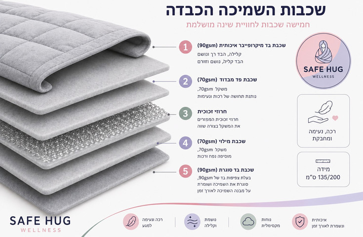 שמיכה כבדה 7 ק"ג Safe Hug 135/200 ס"מ