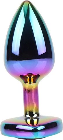 פלאג אנאלי מתכתי CHISA Rainbow Heart Gem Plug S