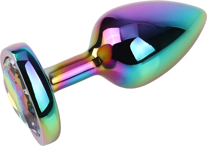 פלאג אנאלי מתכתי CHISA Rainbow Heart Gem Plug S