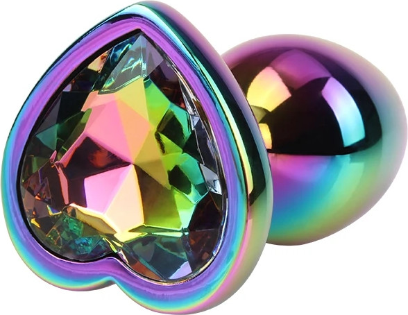 פלאג אנאלי מתכתי CHISA Rainbow Heart Gem Plug S