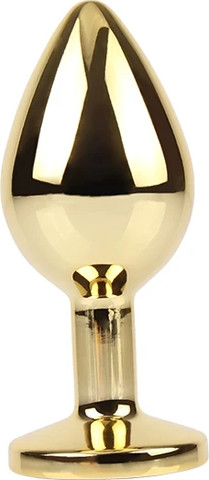 פלאג אנאלי CHISA Rosy Gem Gold Plug M בגוון זהב עם אבן קריסטל
