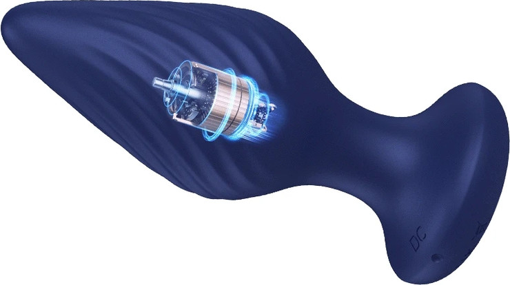 פלאג רוטט עם שלט אלחוטי CHISA Spiral Plug בצבע כחול – גירוי מדויק בעיצוב ספירלה