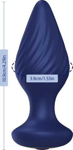 פלאג רוטט עם שלט אלחוטי CHISA Spiral Plug בצבע כחול – גירוי מדויק בעיצוב ספירלה