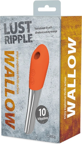 מכשיר עיסוי אינטימי CHISA Wallow 10 מצבי רטט, 5 עוצמות יניקה, סוללה נטענת, עמיד למים IPX7 בצבע כתום