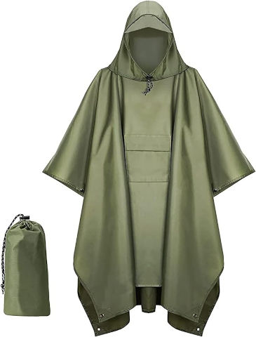 PONCHO II army green פונצו גשם