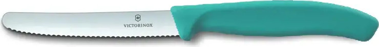 סכין ירקות משוננת בורדו להב עגול Victorinox 11cm