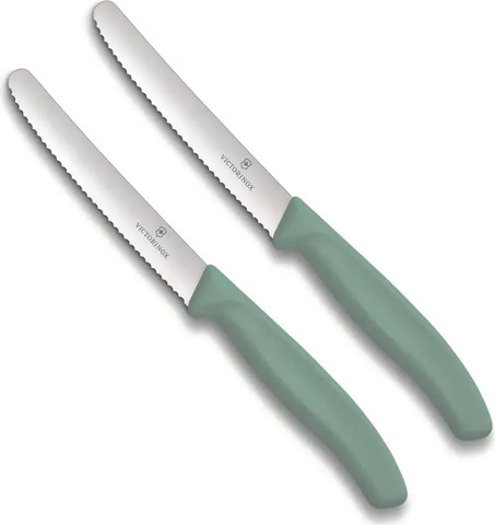 סכין ירקות משוננת בורדו להב עגול Victorinox 11cm